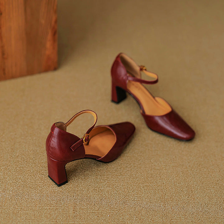 Alethea Genuine Leather Heels