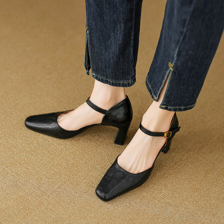 Alethea Genuine Leather Heels