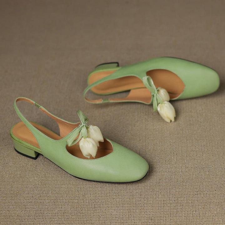 Tulip Genuine Leather Slingbacks