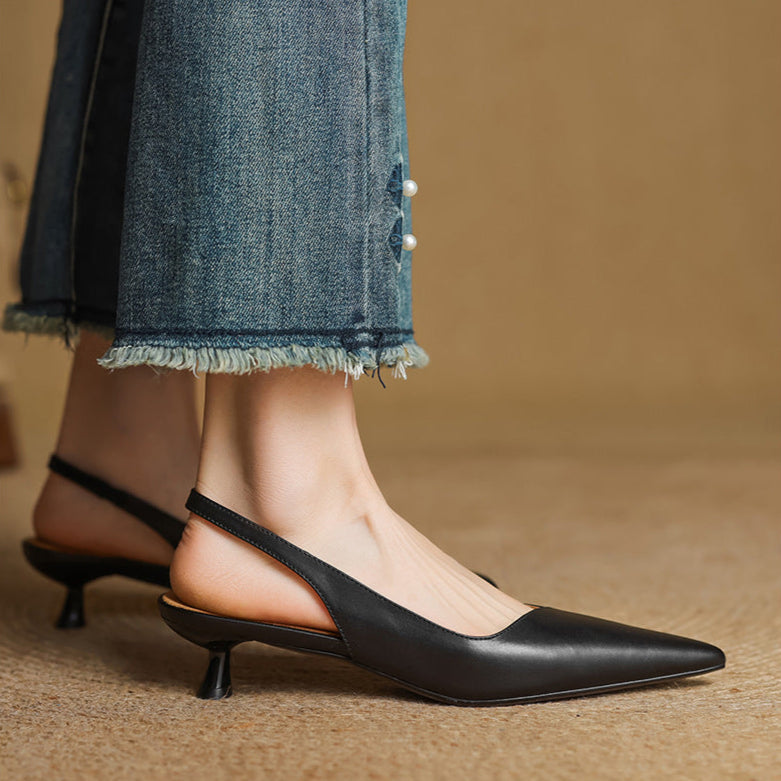 Loryn Genuine Leather Slingbacks