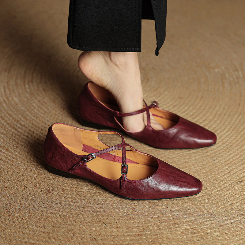 Lanci Genuine Leather Flats