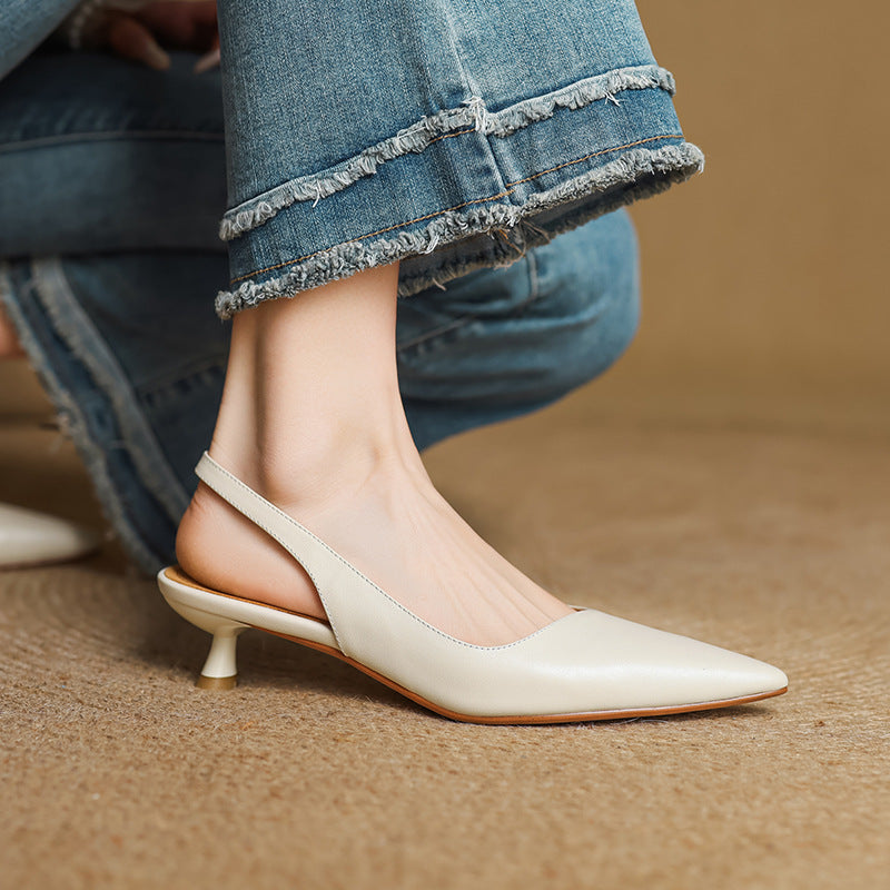 Loryn Genuine Leather Slingbacks
