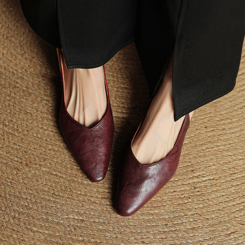 Cadie Genuine Leather Slingbacks