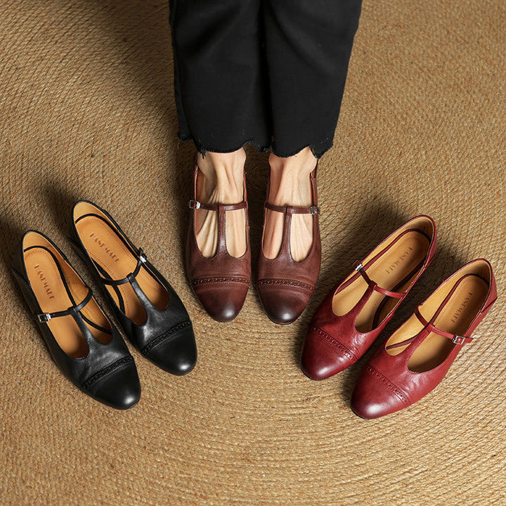 Miska Genuine Leather Flats