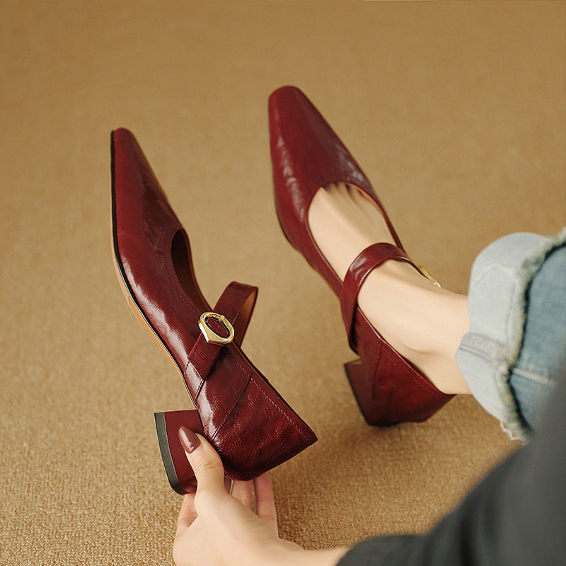 Nyssa Genuine Leather Heels