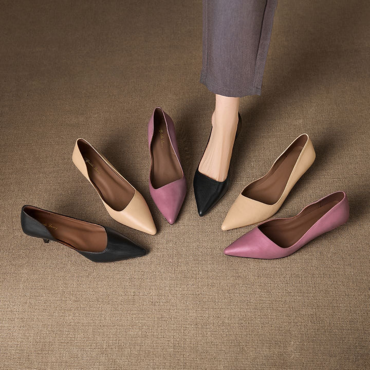 Elyse Genuine Leather Heels