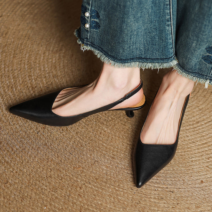 Loryn Genuine Leather Slingbacks