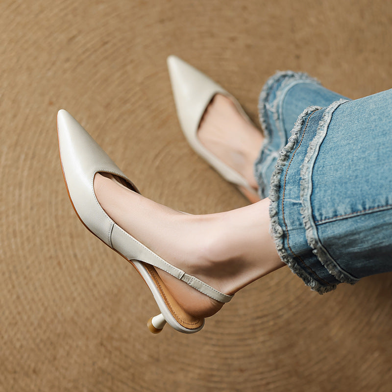 Loryn Genuine Leather Slingbacks