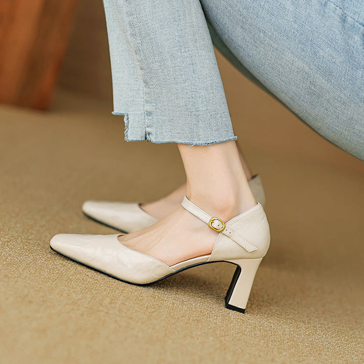 Alethea Genuine Leather Heels