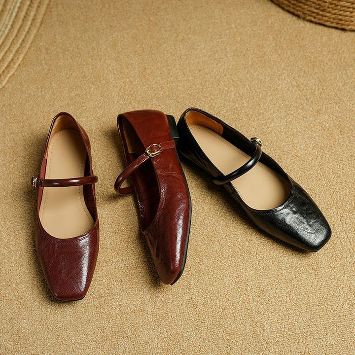 Carla Genuine Leather Flats