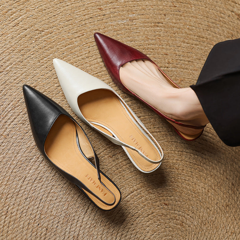 Loryn Genuine Leather Slingbacks