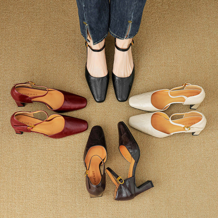 Alethea Genuine Leather Heels