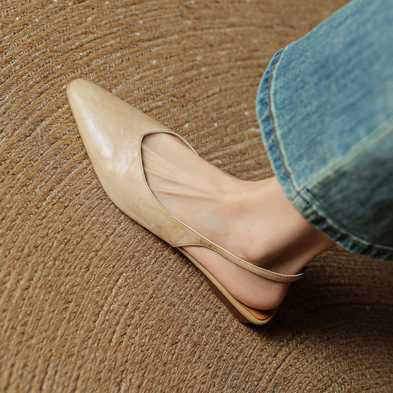 Cadie Genuine Leather Slingbacks