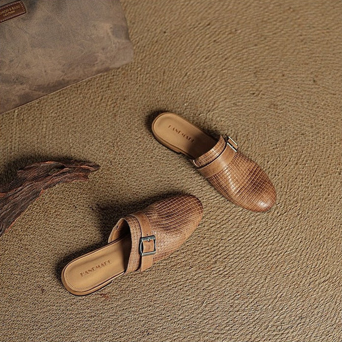 Sofia Genuine Leather Mules