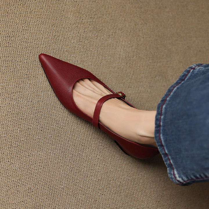 Elaine Genuine Leather Heels