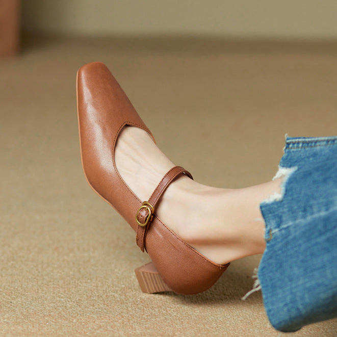 Rinda Genuine Leather Heels