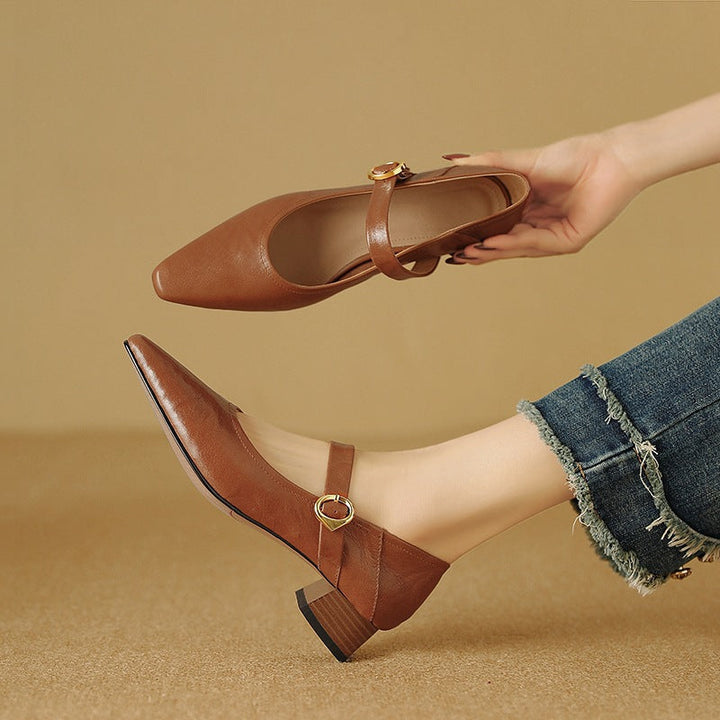 Nyssa Genuine Leather Heels