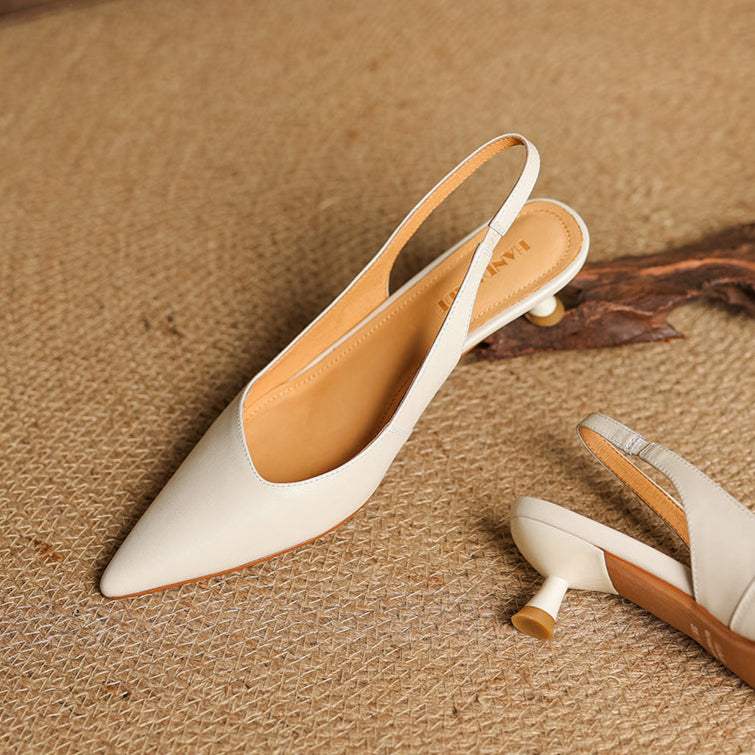Loryn Genuine Leather Slingbacks