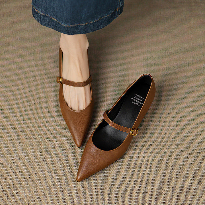 Elaine Genuine Leather Heels