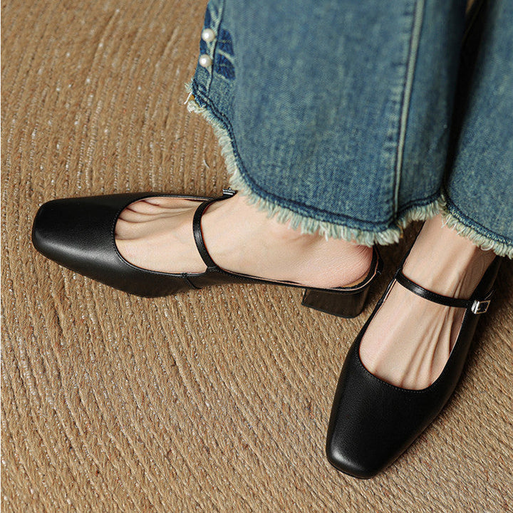 Alicia Genuine Leather Mules
