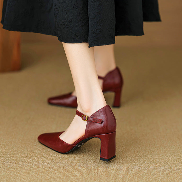 Alethea Genuine Leather Heels