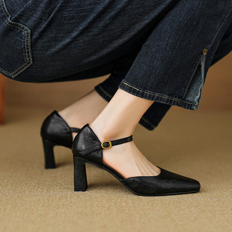 Alethea Genuine Leather Heels