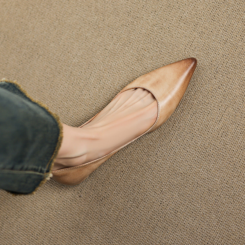 Meya Genuine Leather Flats