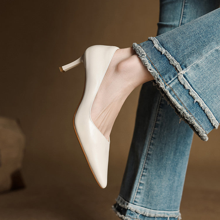 Sophie Genuine Leather Heels