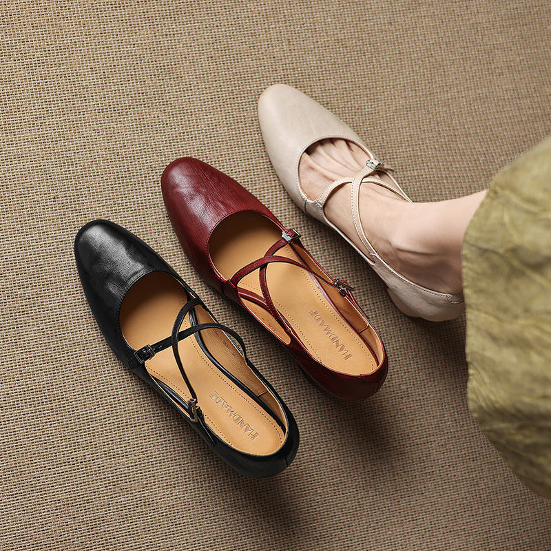 Liora | Leather Mary Jane Block Heel Pumps