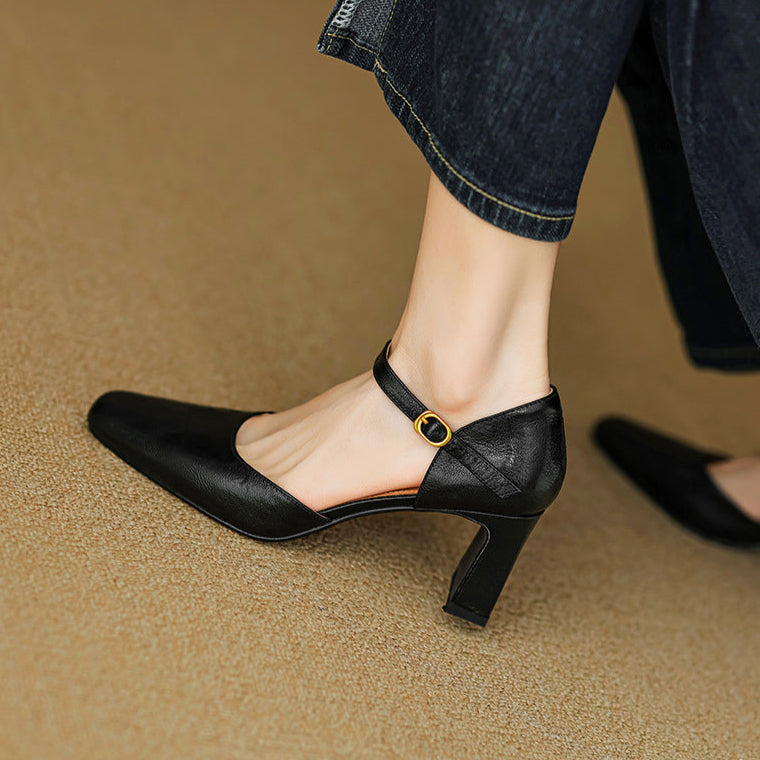 Alethea Genuine Leather Heels