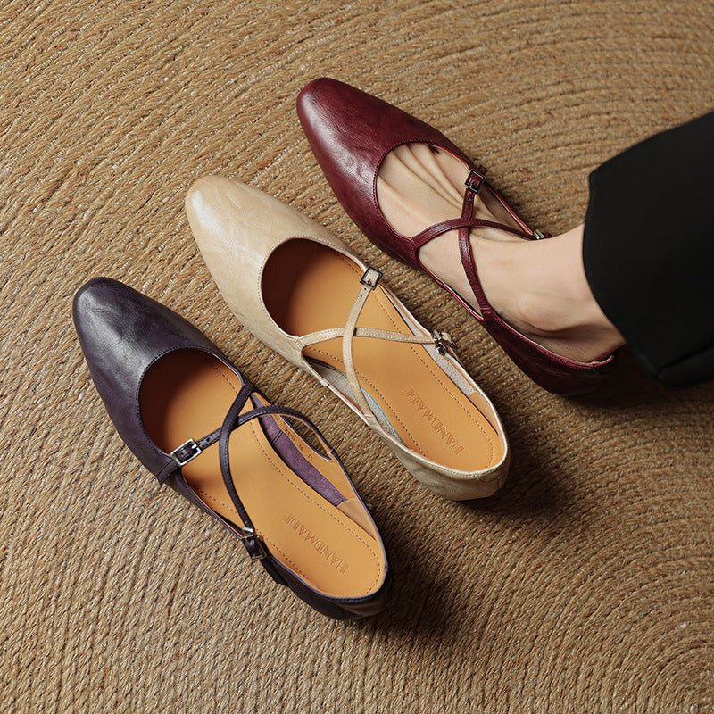 Lanci Genuine Leather Flats