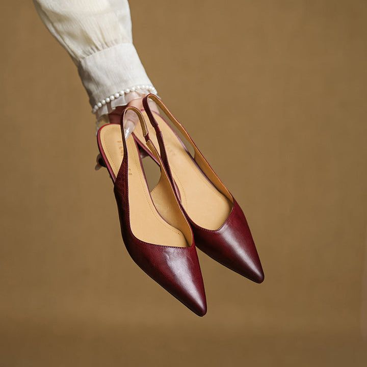 Loryn Genuine Leather Slingbacks