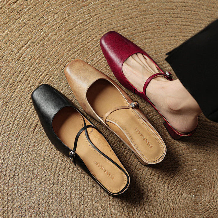 Alicia Genuine Leather Mules