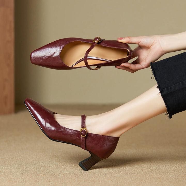 Rinda Genuine Leather Heels