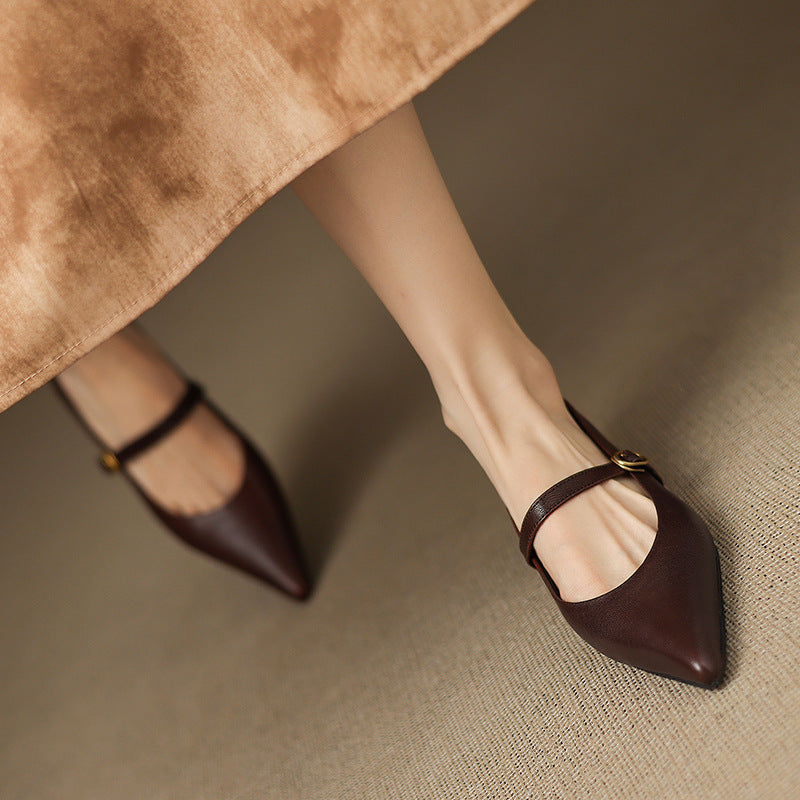 Elaine Genuine Leather Heels