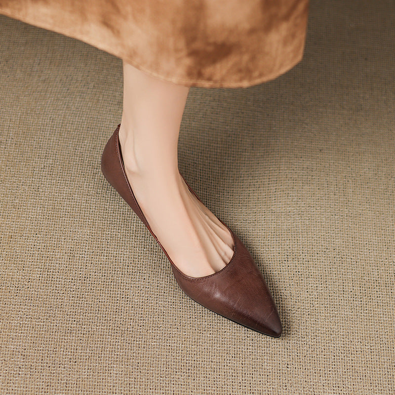 Meya Genuine Leather Flats