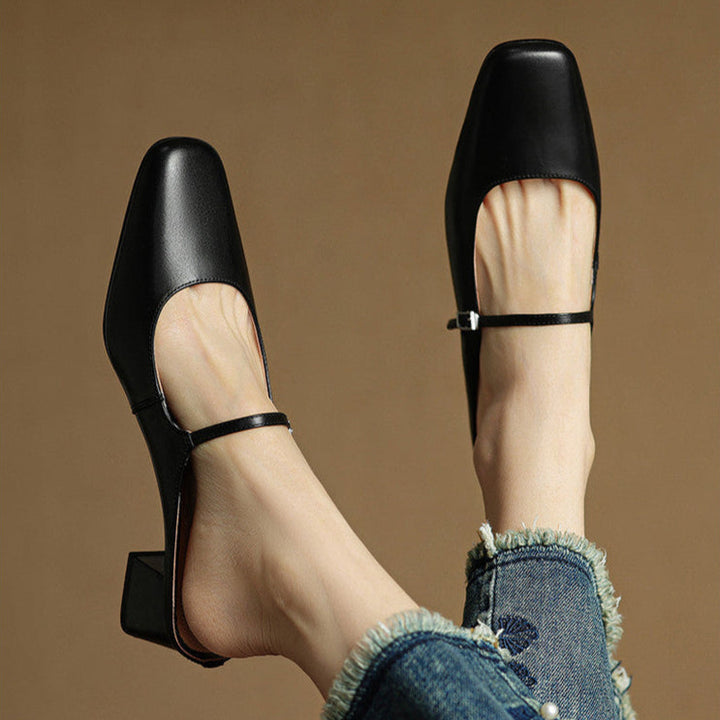 Alicia Genuine Leather Mules