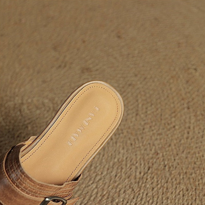 Sofia Genuine Leather Mules
