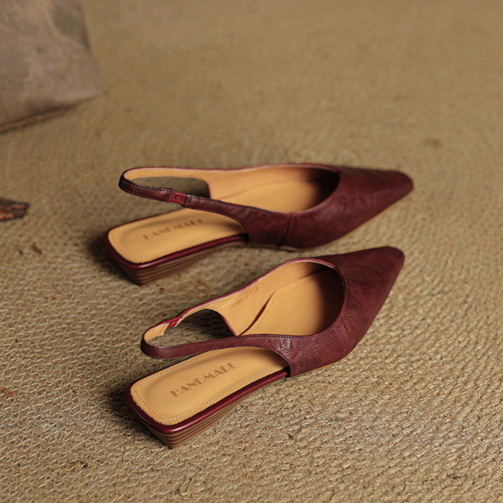 Cadie Genuine Leather Slingbacks