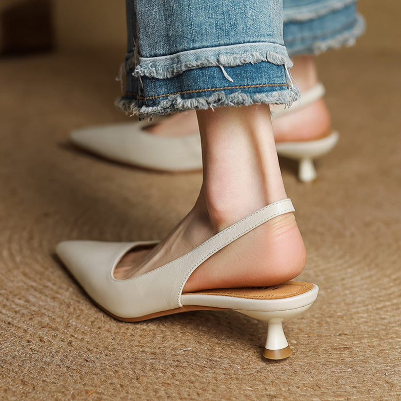 Loryn Genuine Leather Slingbacks