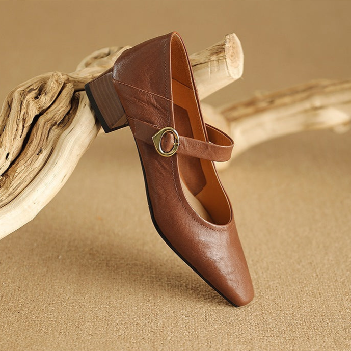 Nyssa Genuine Leather Heels