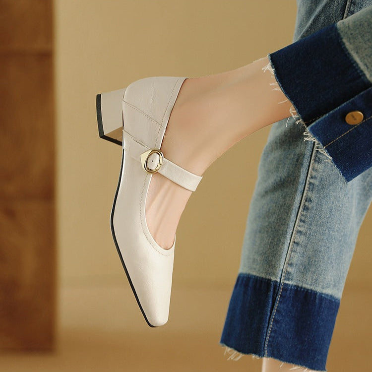 Nyssa Genuine Leather Heels