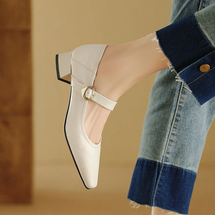 Nyssa Genuine Leather Heels