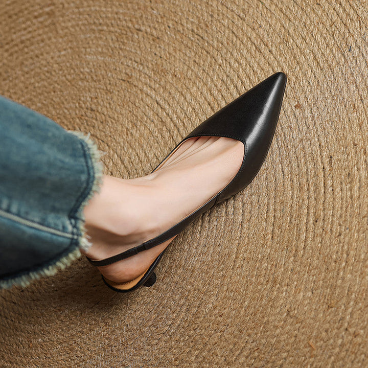 Loryn Genuine Leather Slingbacks