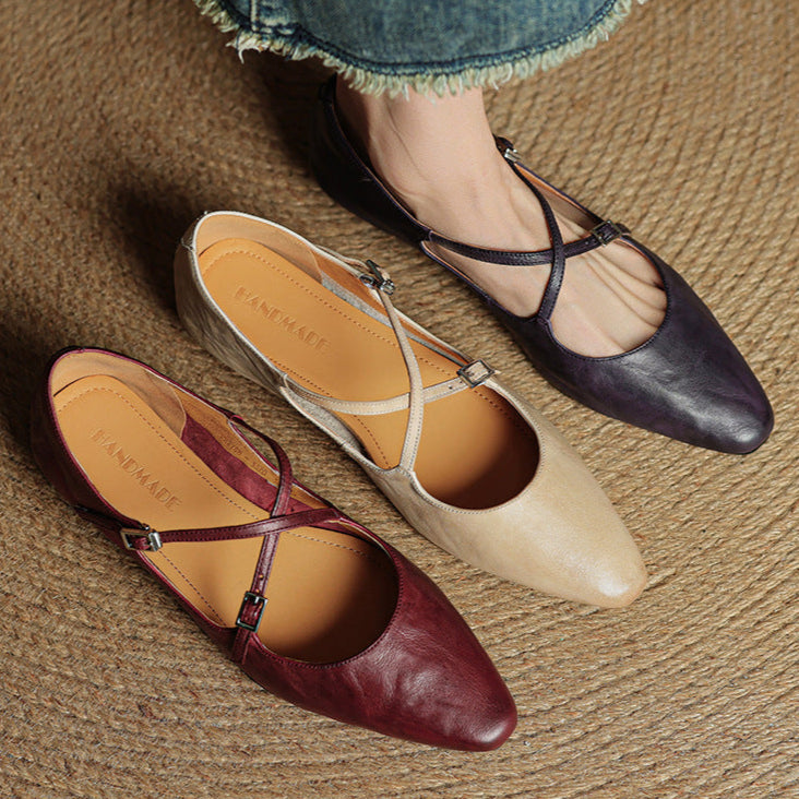 Lanci Genuine Leather Flats