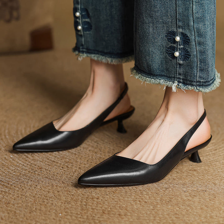 Loryn Genuine Leather Slingbacks