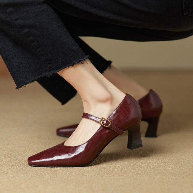 Rinda Genuine Leather Heels