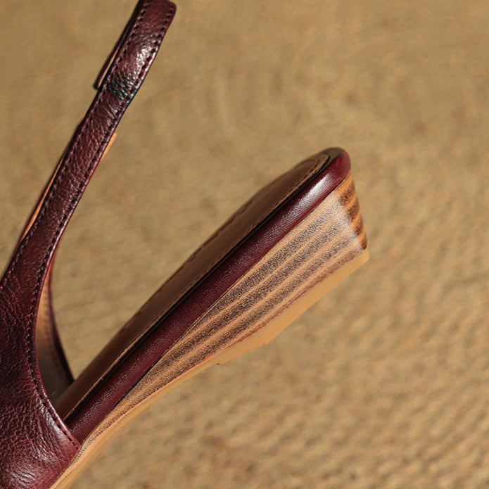 Cadie Genuine Leather Slingbacks