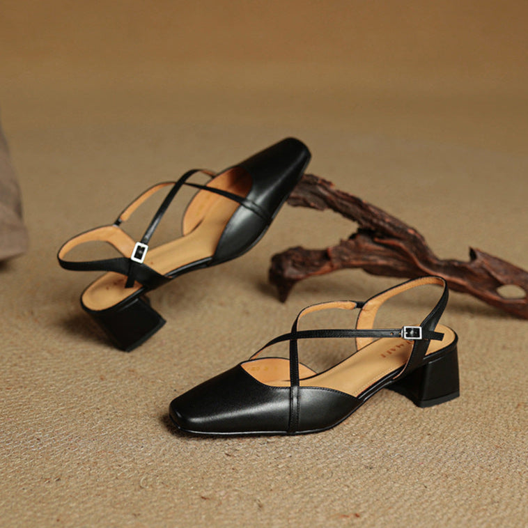 Luita Genuine Leather Heels