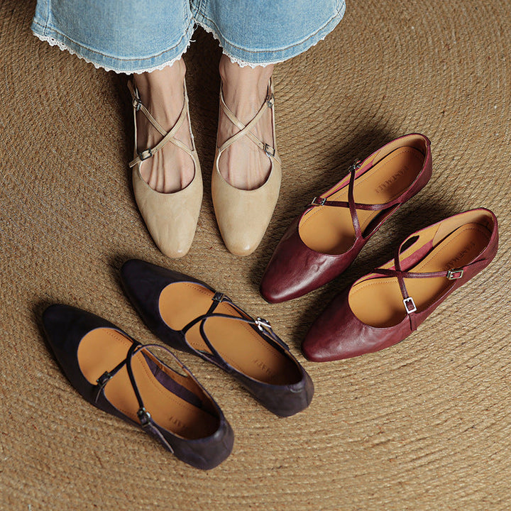 Lanci Genuine Leather Flats